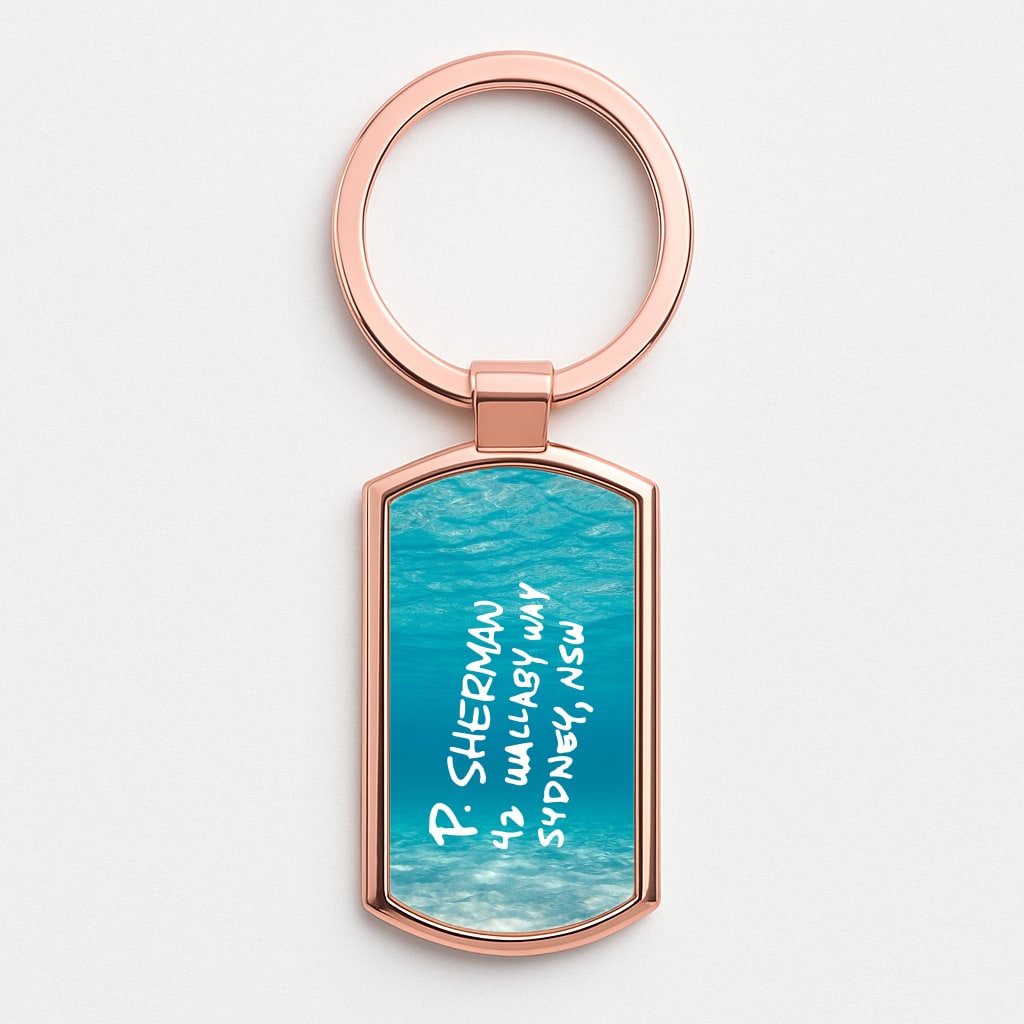 P.Sherman, 42 Wallaby Way ,Sydney Rose Gold Keyring