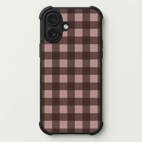 Chocolate Gingham Phone Case — Bumper case
