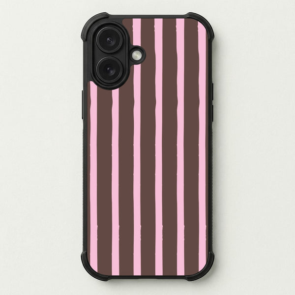 Chocolate & Strawberry Stripes Phone Case — Bumper case