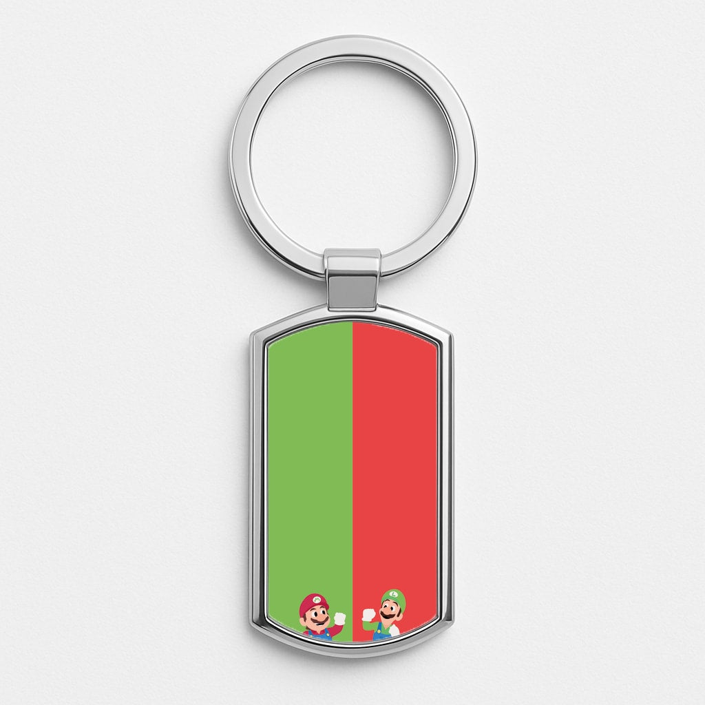 Mario And Luigi Silver Keyring