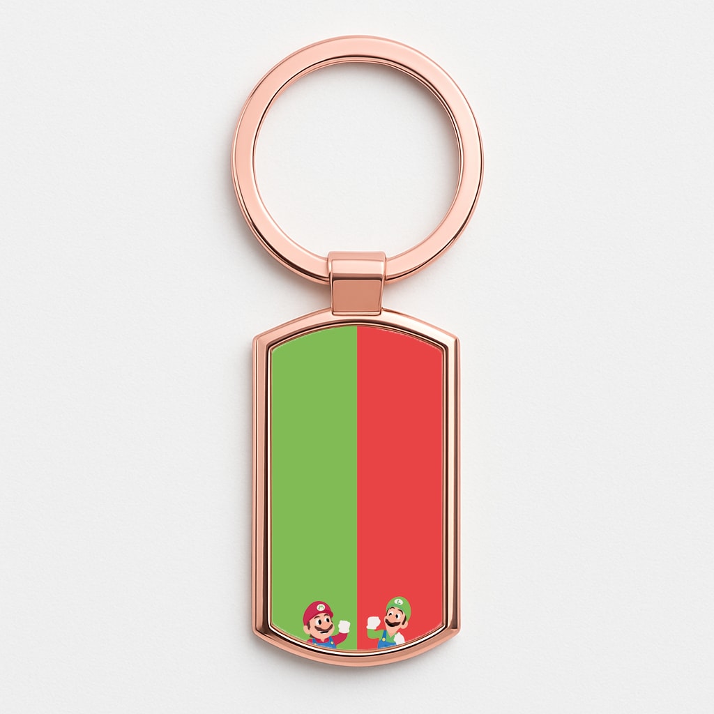 Mario And Luigi Rose Gold Keyring