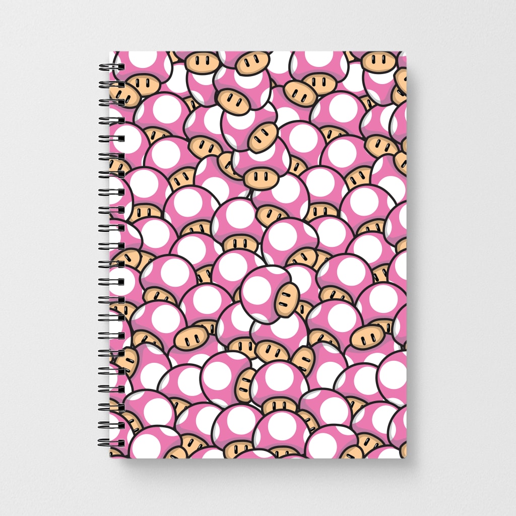 Mushroom Pattern - Pink Notebook