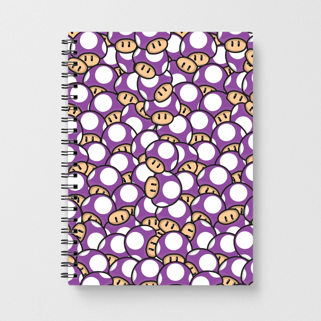 Mushroom Pattern - Purple Notebook