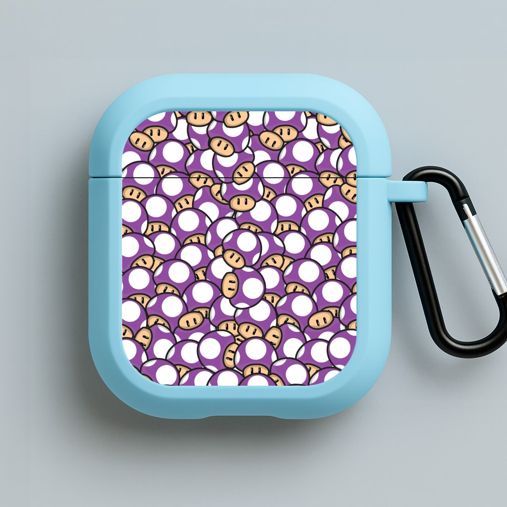 Mushroom Pattern - Purple Blue AirPods Case