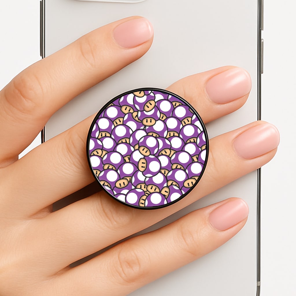 Mushroom Pattern - Purple Phone Grip