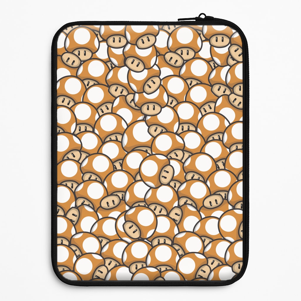 Mushroom Pattern - Orange Laptop Sleeve