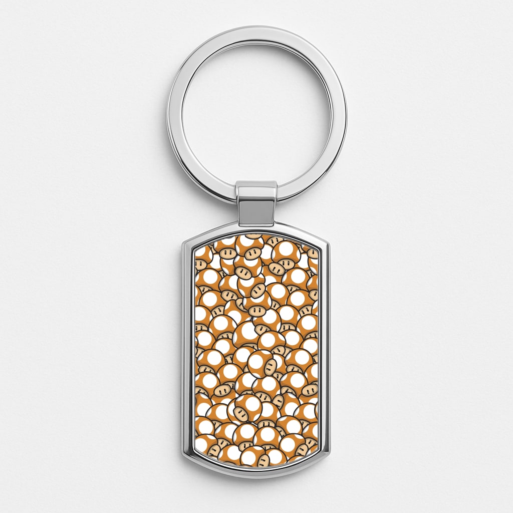 Mushroom Pattern - Orange Luxury Keyring