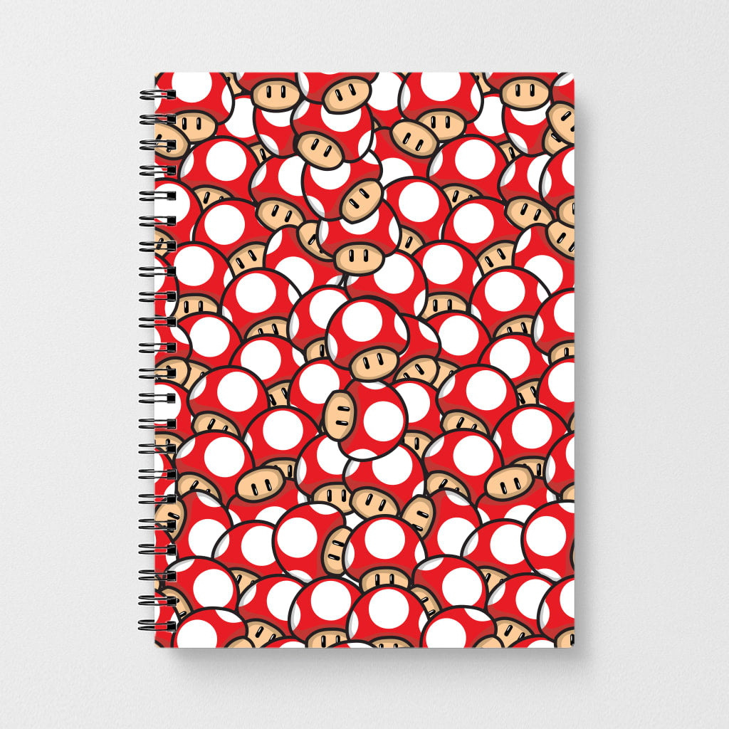 Mushroom Pattern - Red Notebook