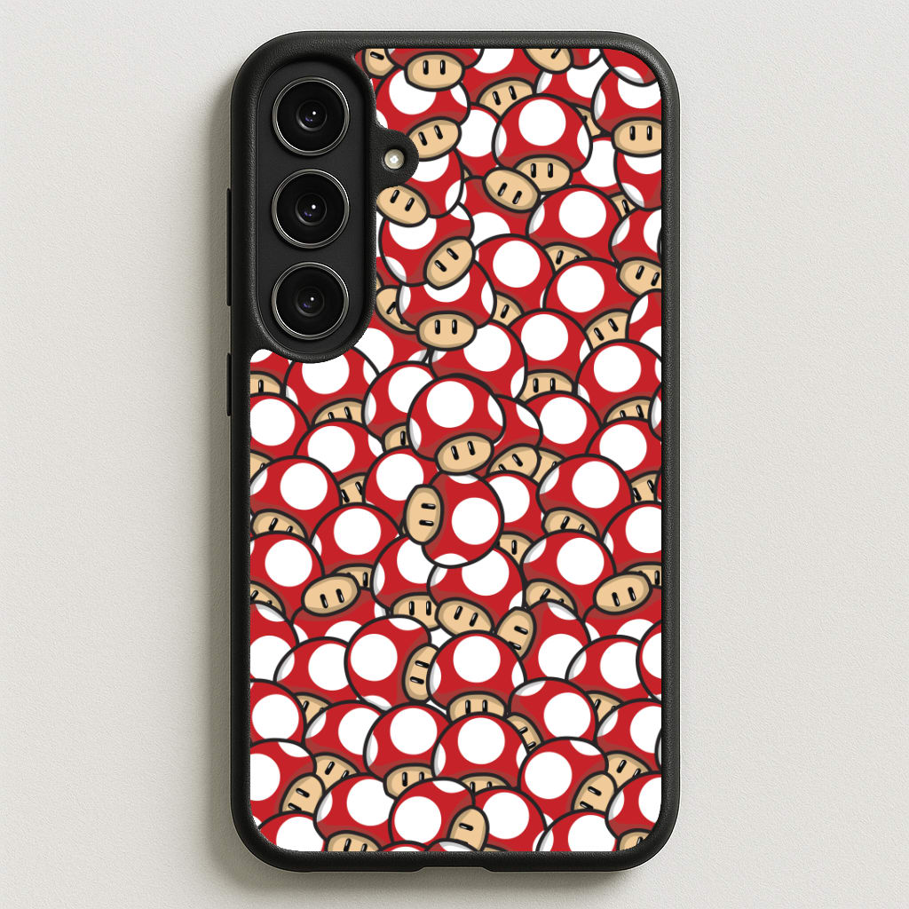 Mushroom Pattern - Red Phone Case for Galaxy S25FE
