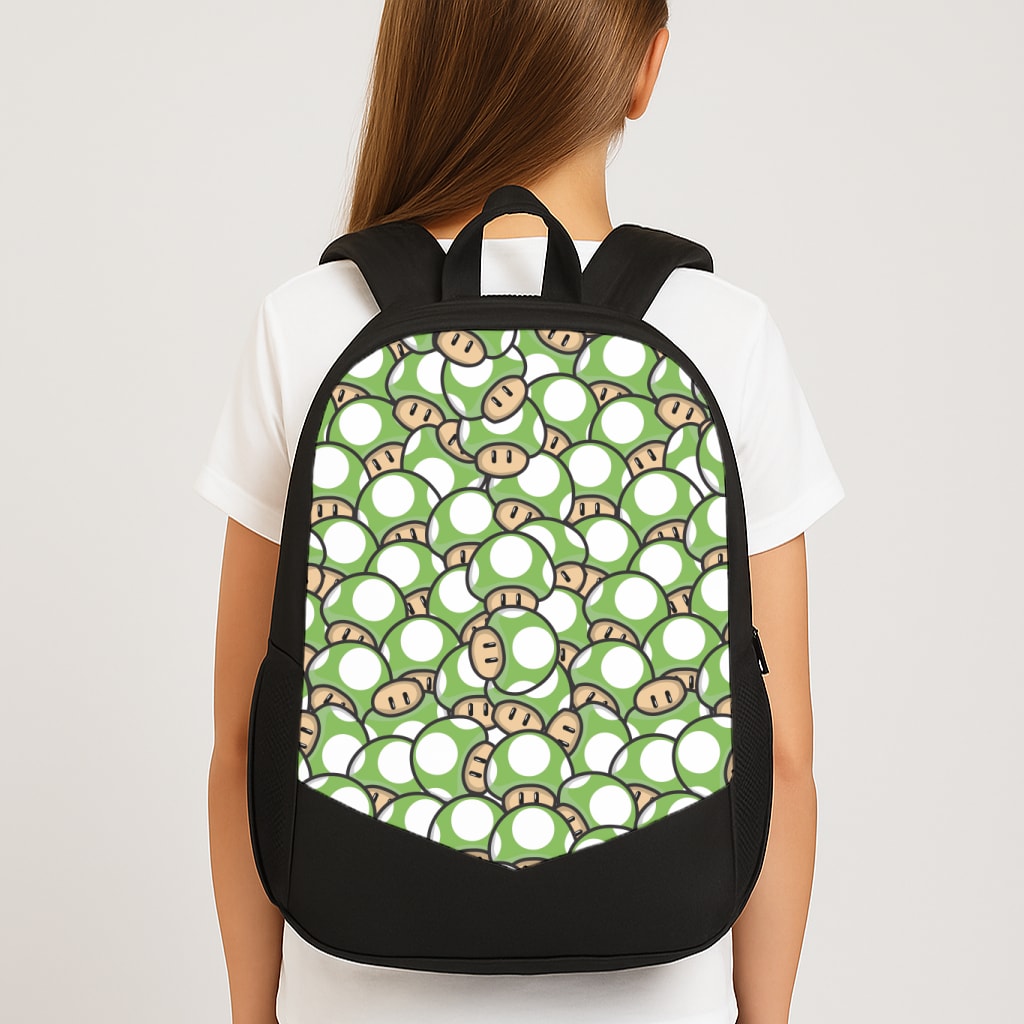 Mushroom Pattern - Green Backpack