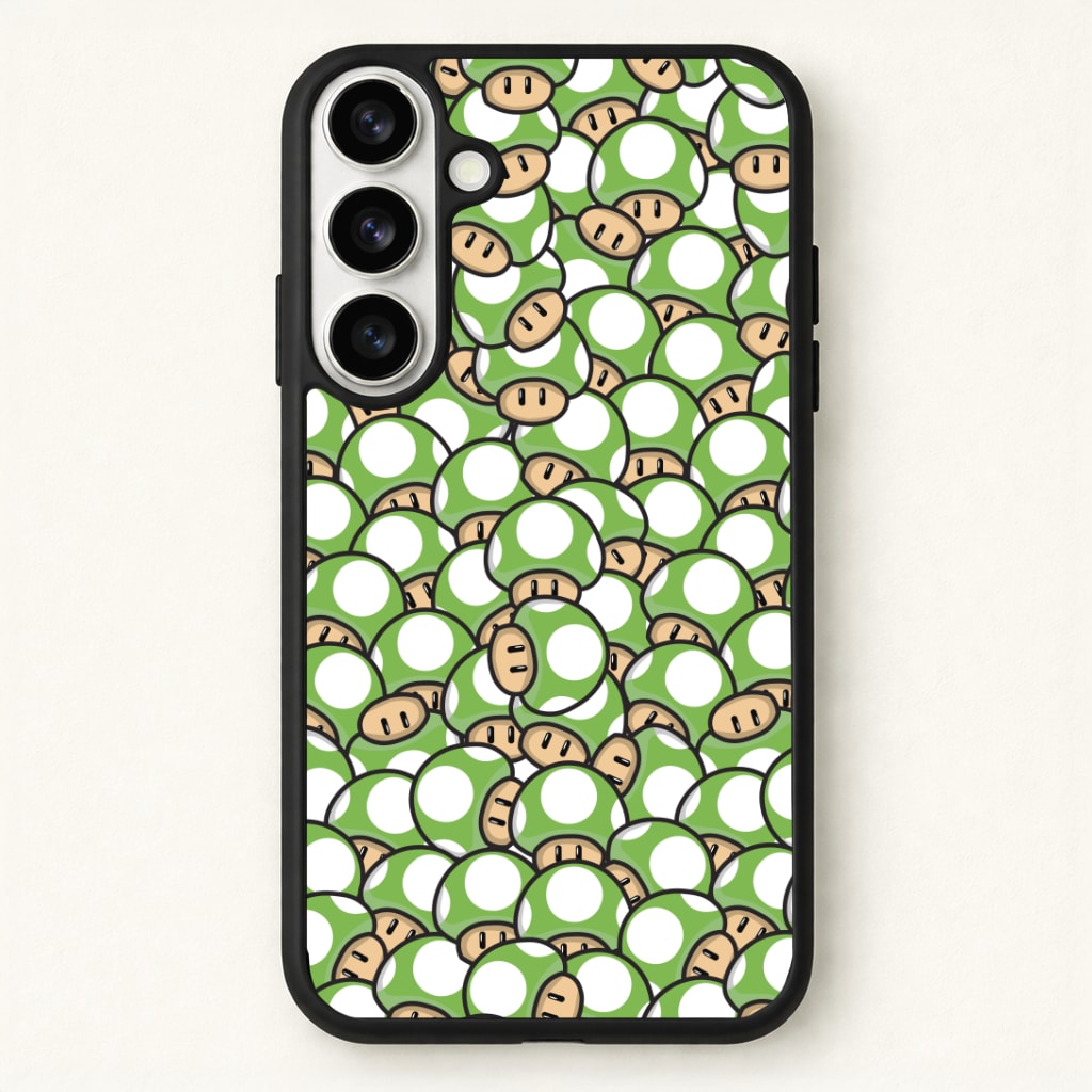 Mushroom Pattern - Green Phone Case for Galaxy S26 Plus