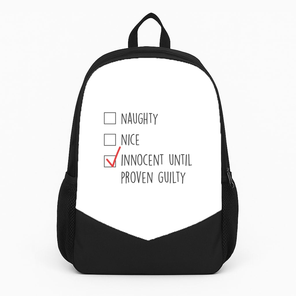 Innocent Until Proven Guilty - Naughty Or Nice Backpack