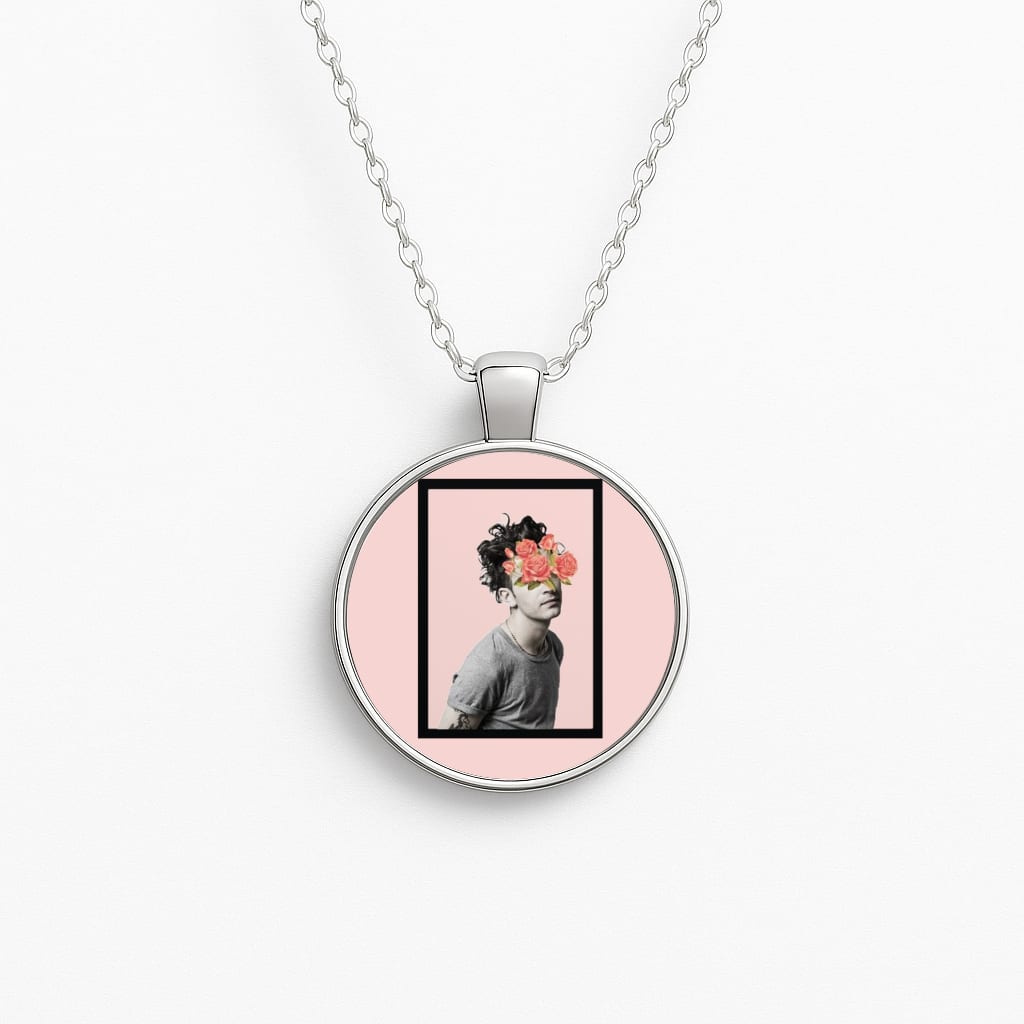 Matt - 1975 Flower Cencored Circle Necklace