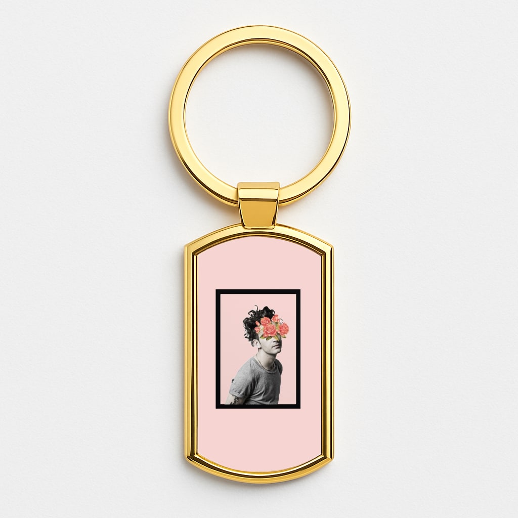 Matt - 1975 Flower Cencored Gold Keyring