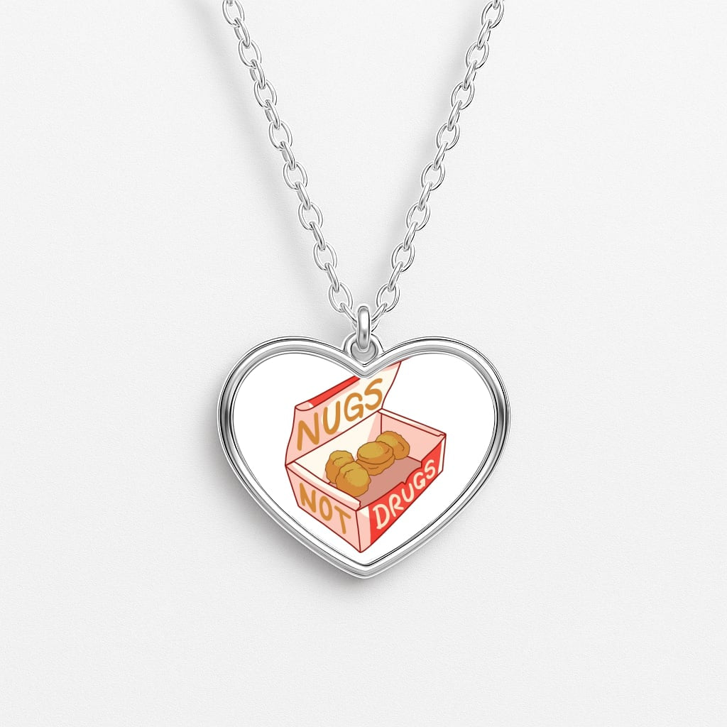 Nugs not Drugs Tumblr Style Heart Necklace