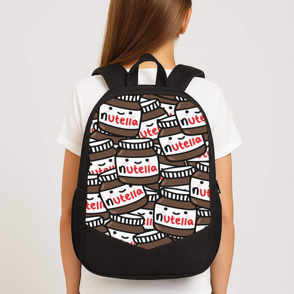 Cute Nutella Pattern Large School Bag