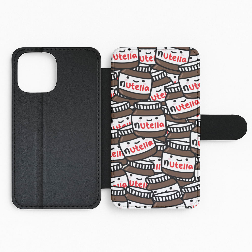 Cute Nutella Pattern Flip Phone Case