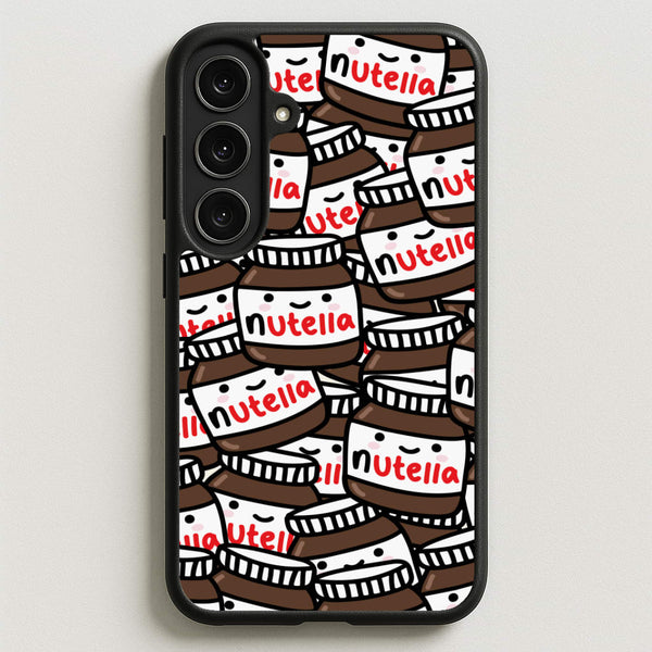 Cute Nutella Pattern Phone Case for Galaxy S25FE