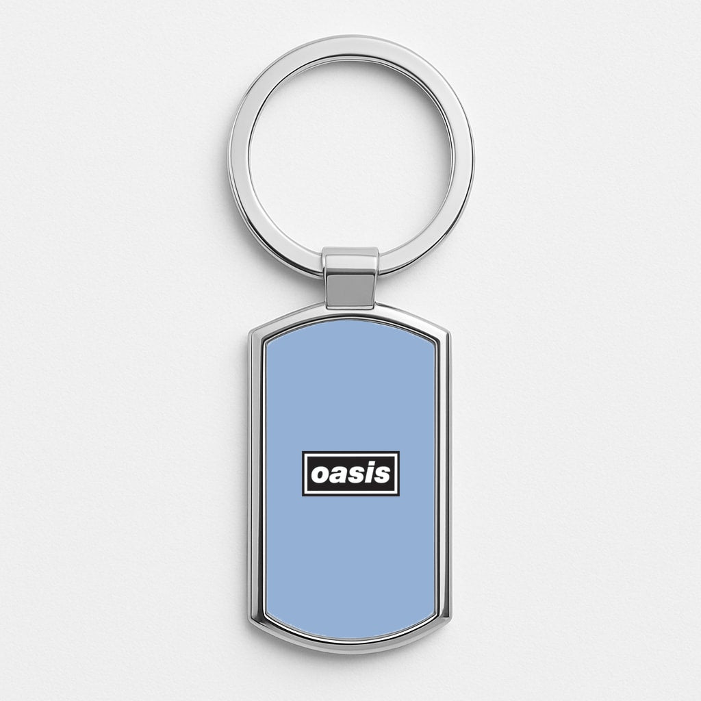 Band Name Blue Silver Keyring