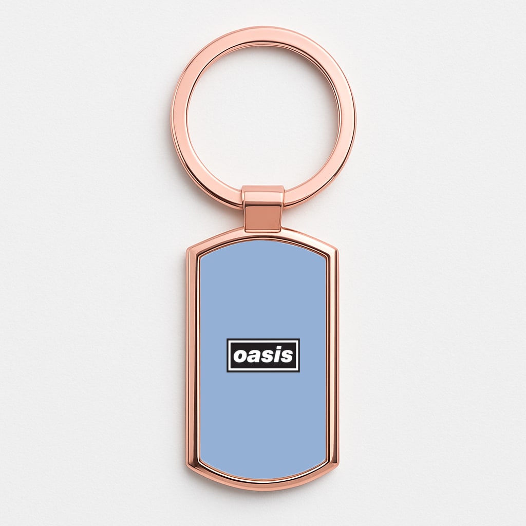 Band Name Blue Rose Gold Keyring
