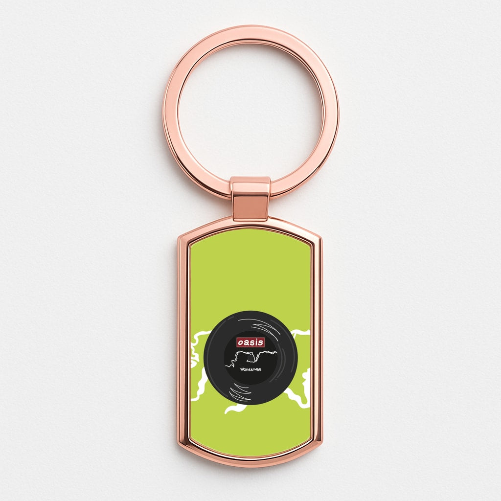 Wonderwall Record Rose Gold Keyring