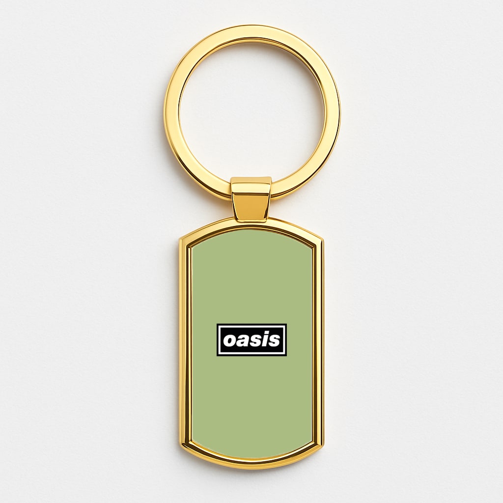 Band Name Green Gold Keyring