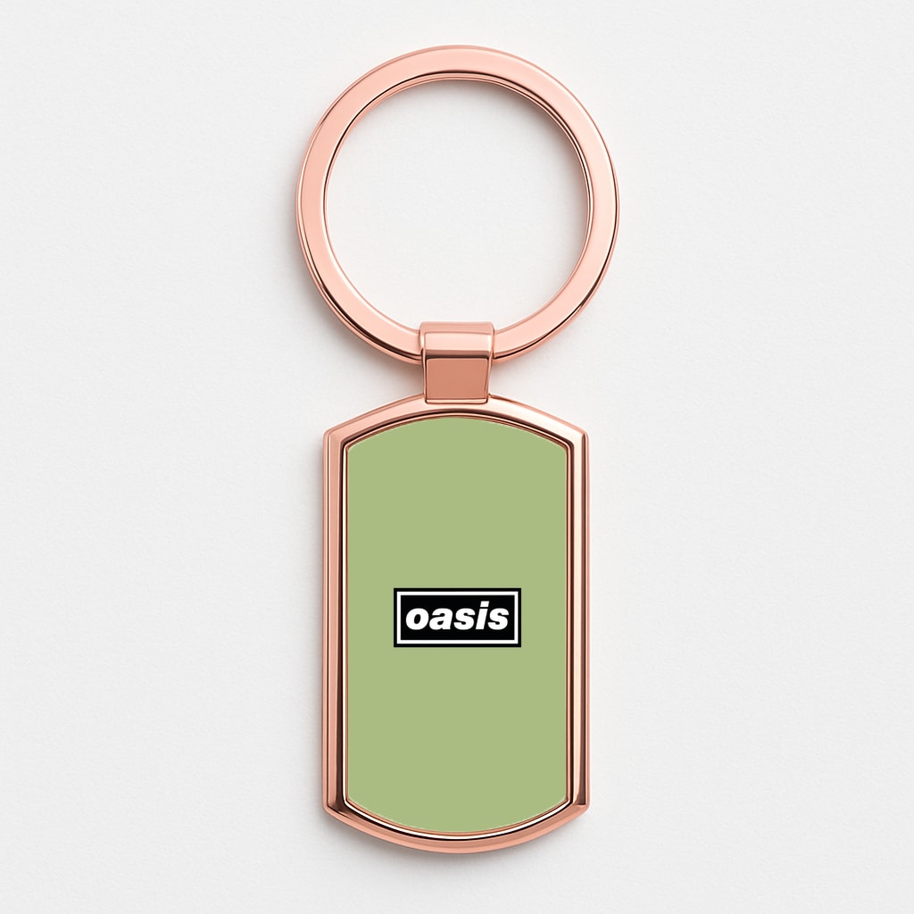 Band Name Green Rose Gold Keyring