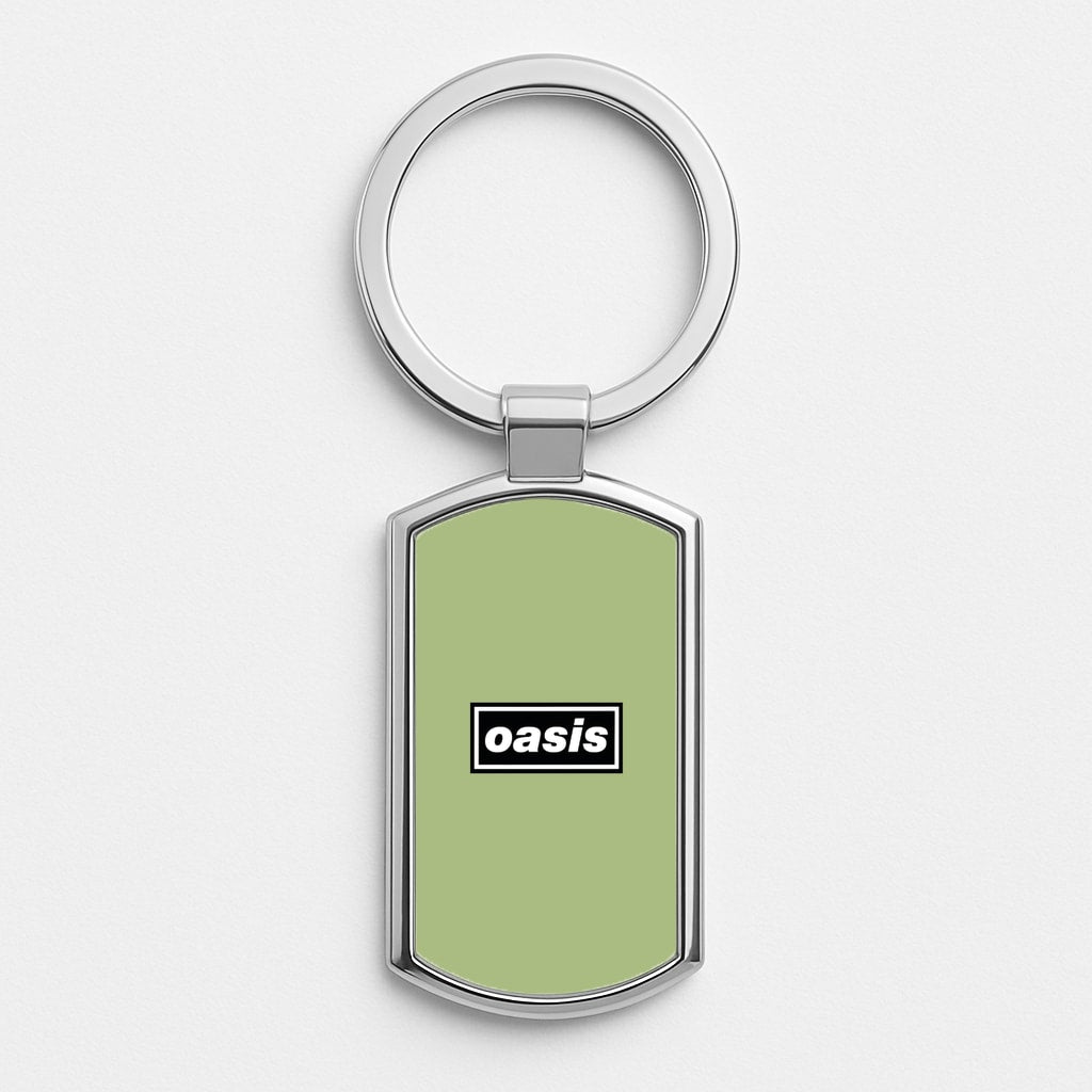 Band Name Green Silver Keyring