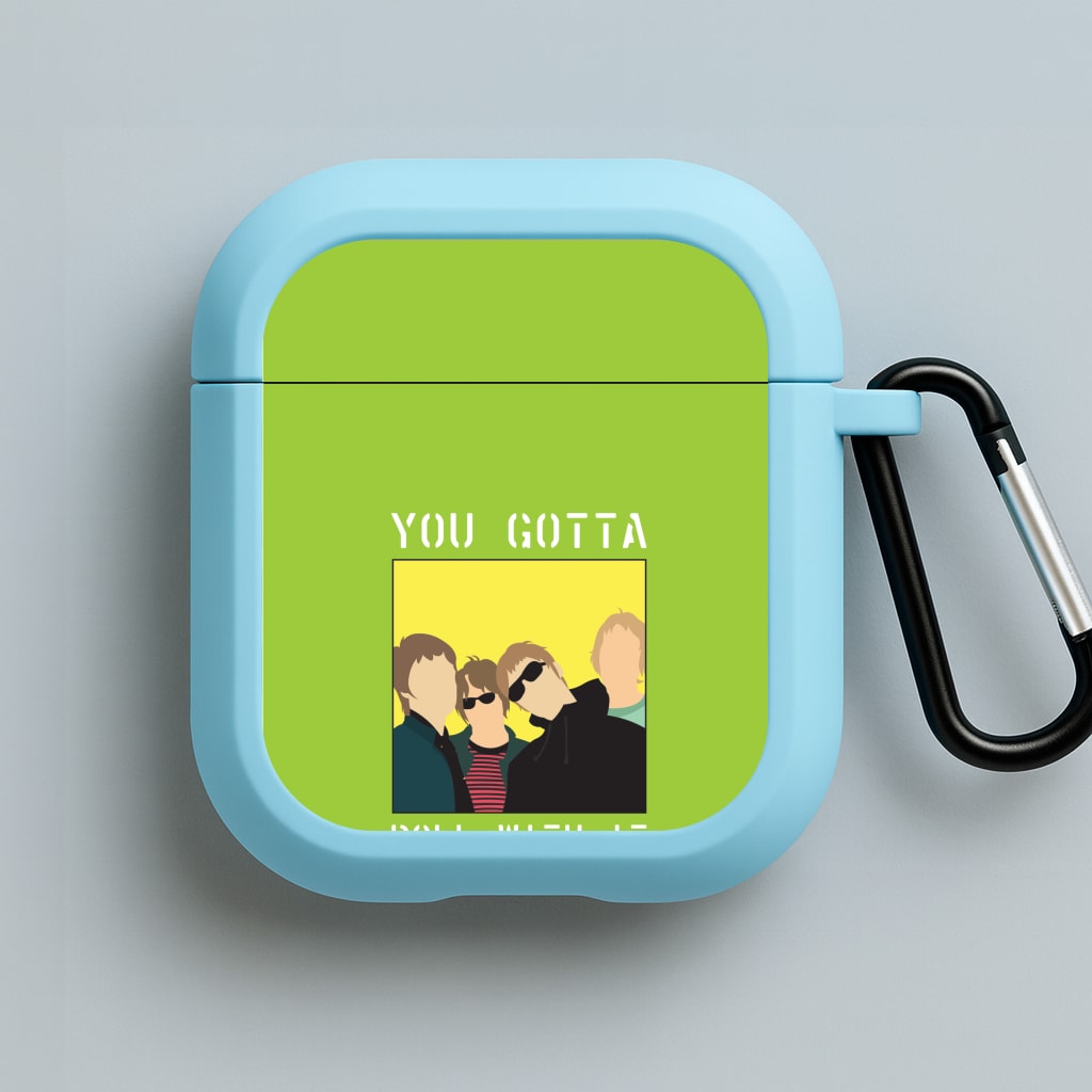 You Gotta Roll With It Blue AirPods Case