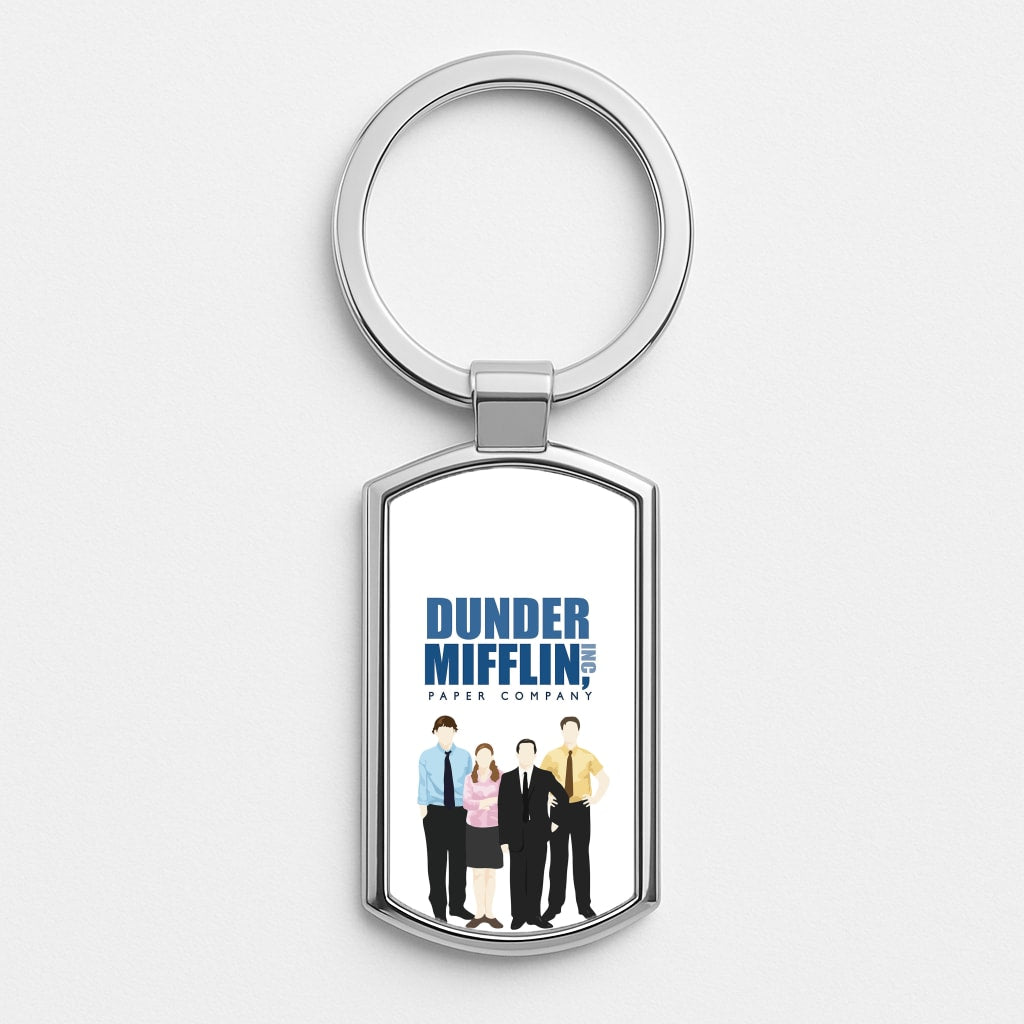 Office Cartoon - Dunder Mifflin Silver Keyring
