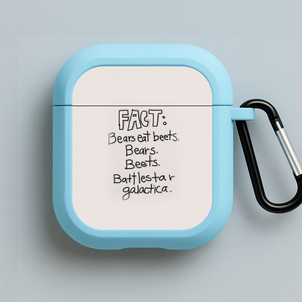 Fact - Bears Eat Beets - Bears, Beets, Battlestar Galactica Blue AirPods Case