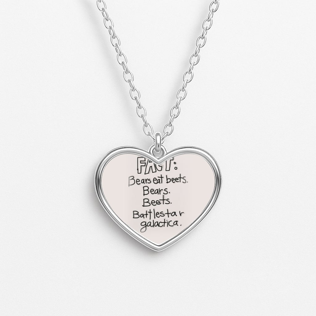 Fact - Bears Eat Beets - Bears, Beets, Battlestar Galactica Heart Necklace