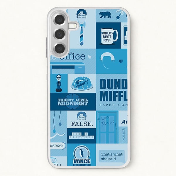 Office Blue Patchwork Phone Case for Galaxy A37