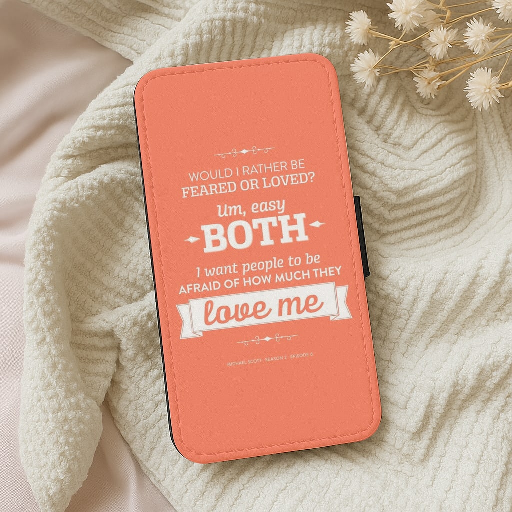 Dunder Mifflin The Office - Michael Scott Feared or Loved Flip Wallet Phone Case