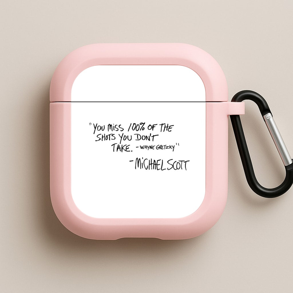 Michael Scott Quote Pink AirPods Case