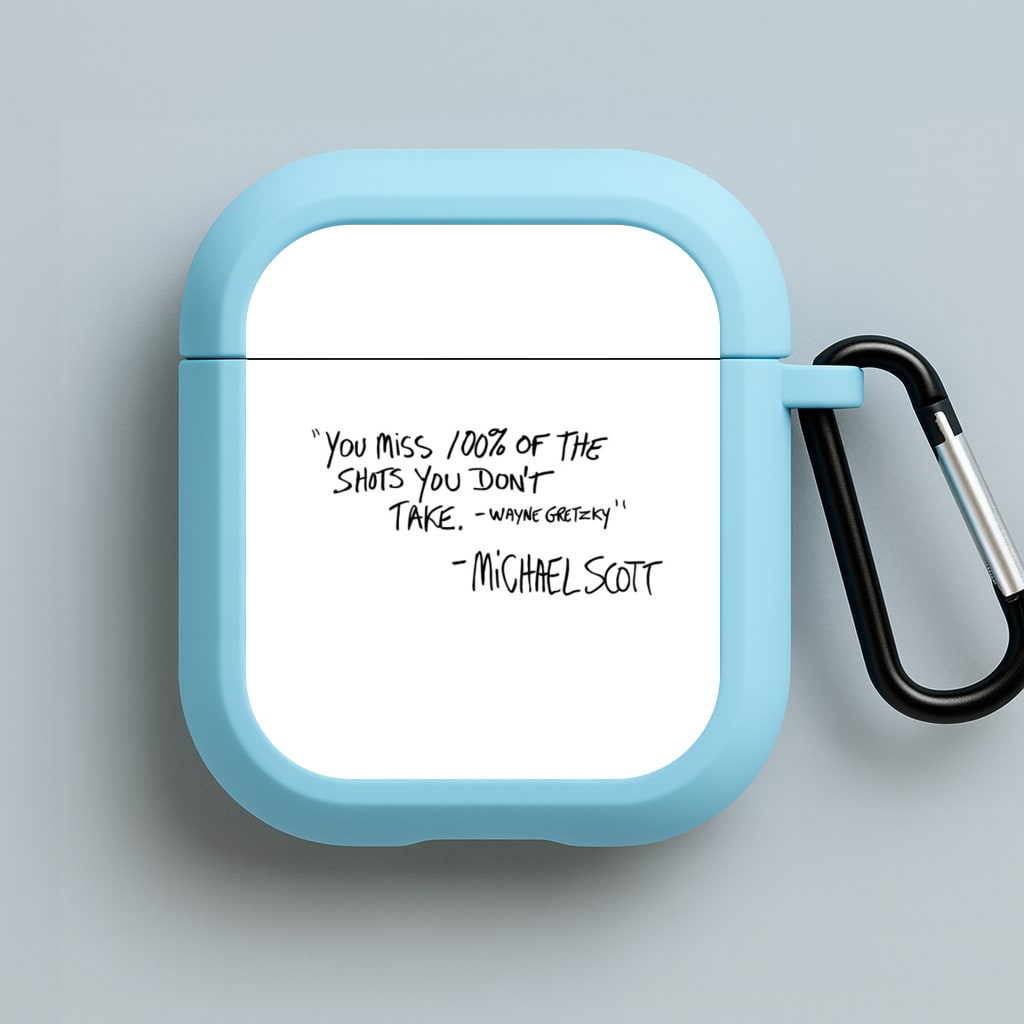 Michael Scott Quote Blue AirPods Case
