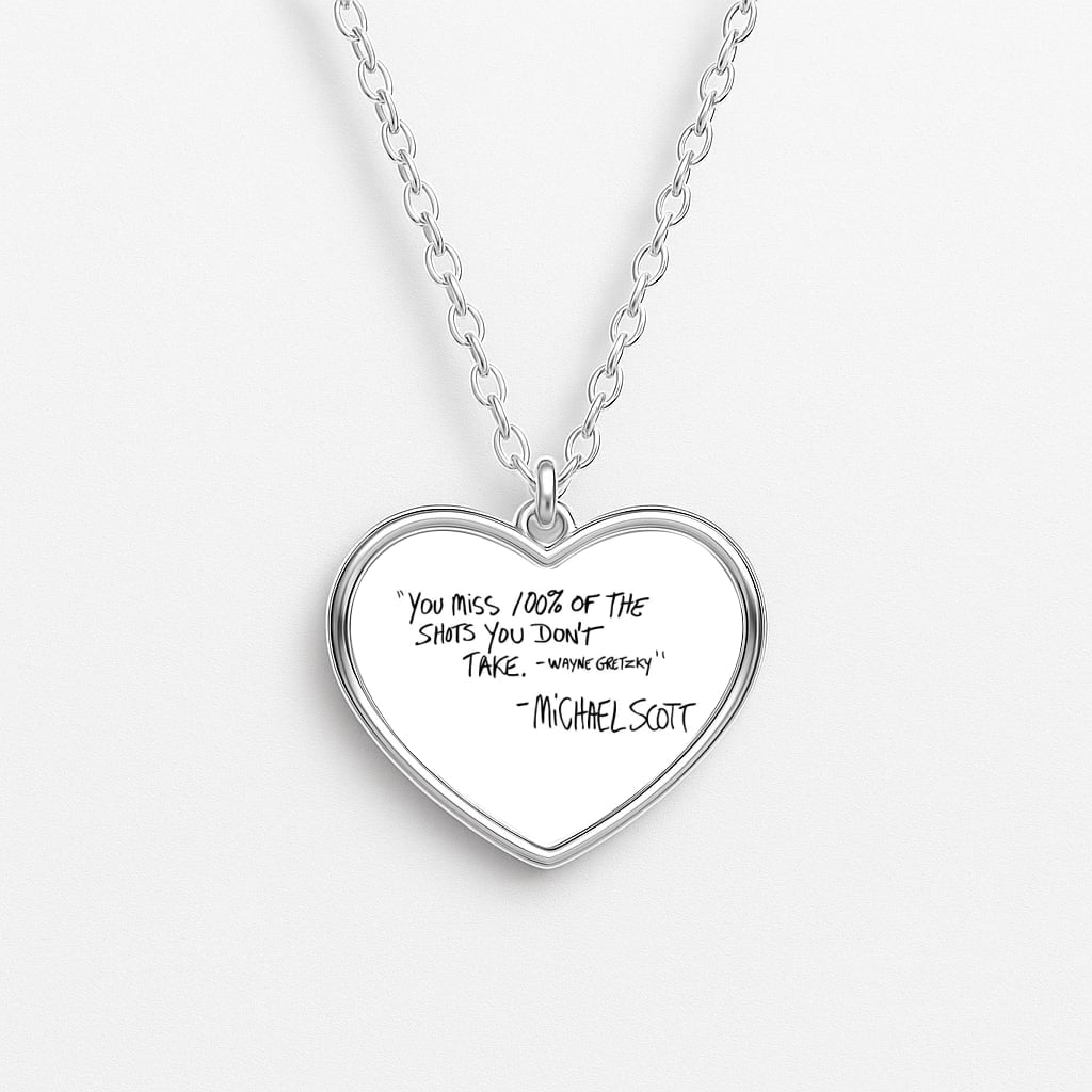 Michael Scott Quote Heart Necklace