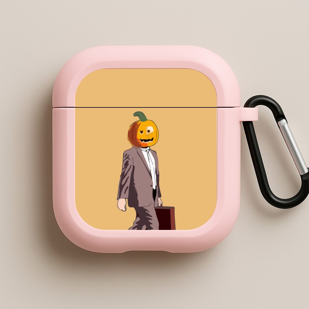 Dwight Pumpkin Head Pink AirPods Case