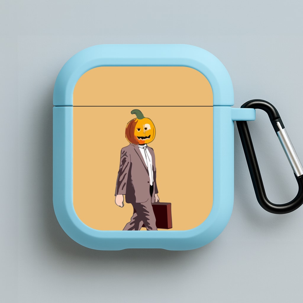Dwight Pumpkin Head Blue AirPods Case