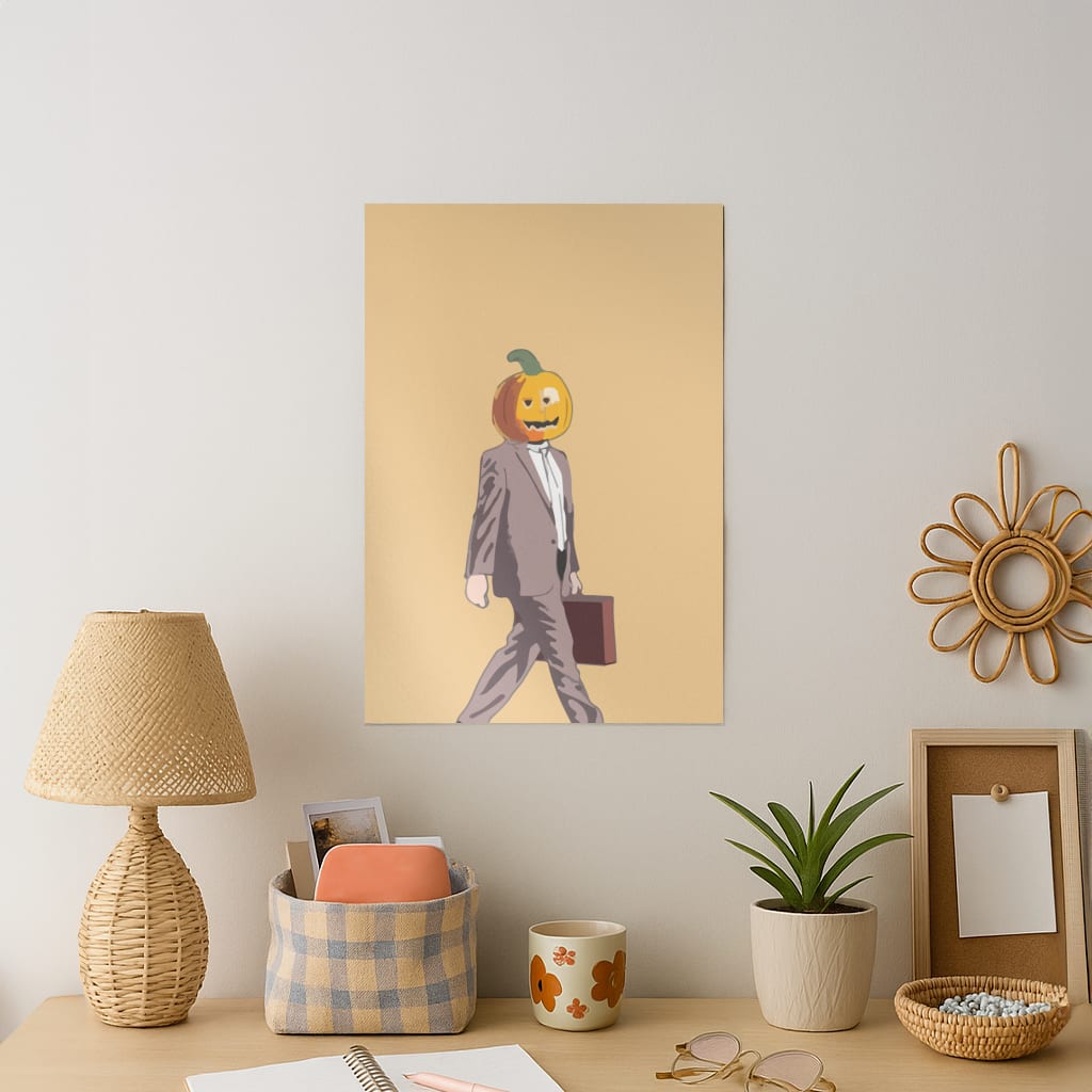 Dwight Pumpkin Head Art Print