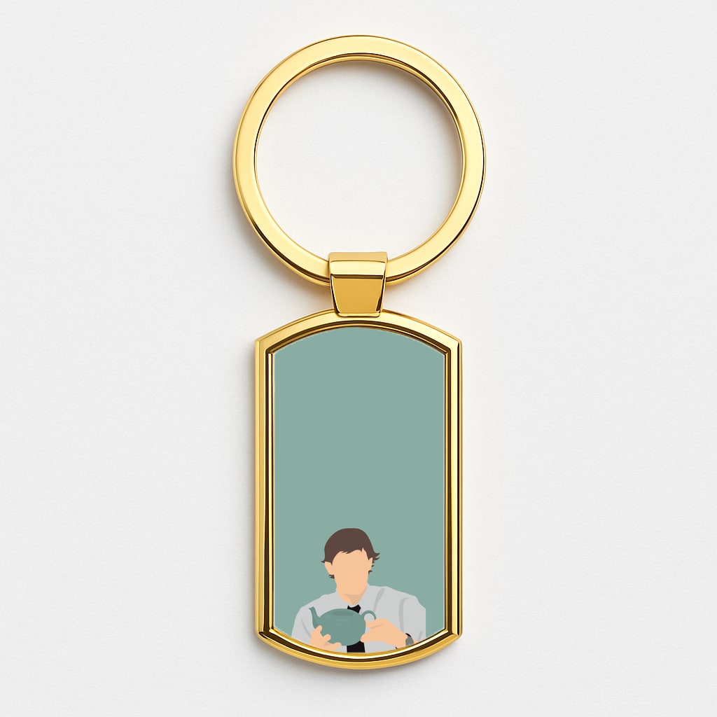 Jim's Tea Pot For Pam Gold Keyring