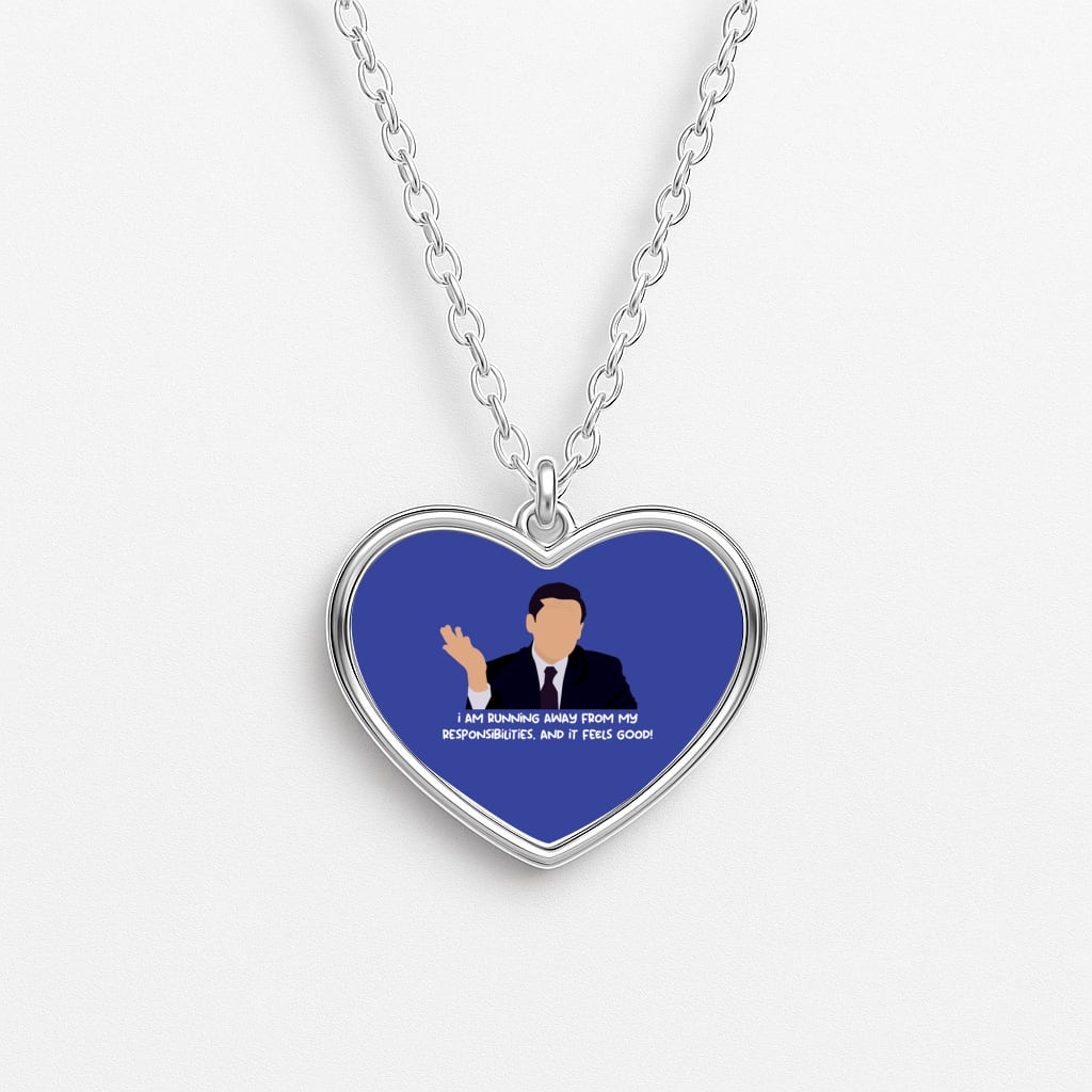 I Am Running Away From My Responsibilities Heart Necklace