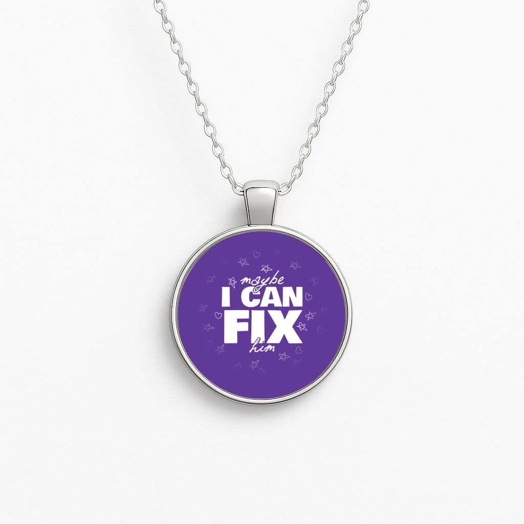 Maybe I Can Fix Him Purple Necklace