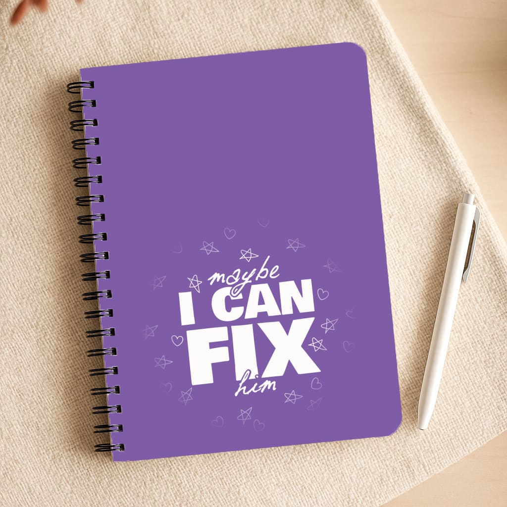 Maybe I Can Fix Him Purple Notepad