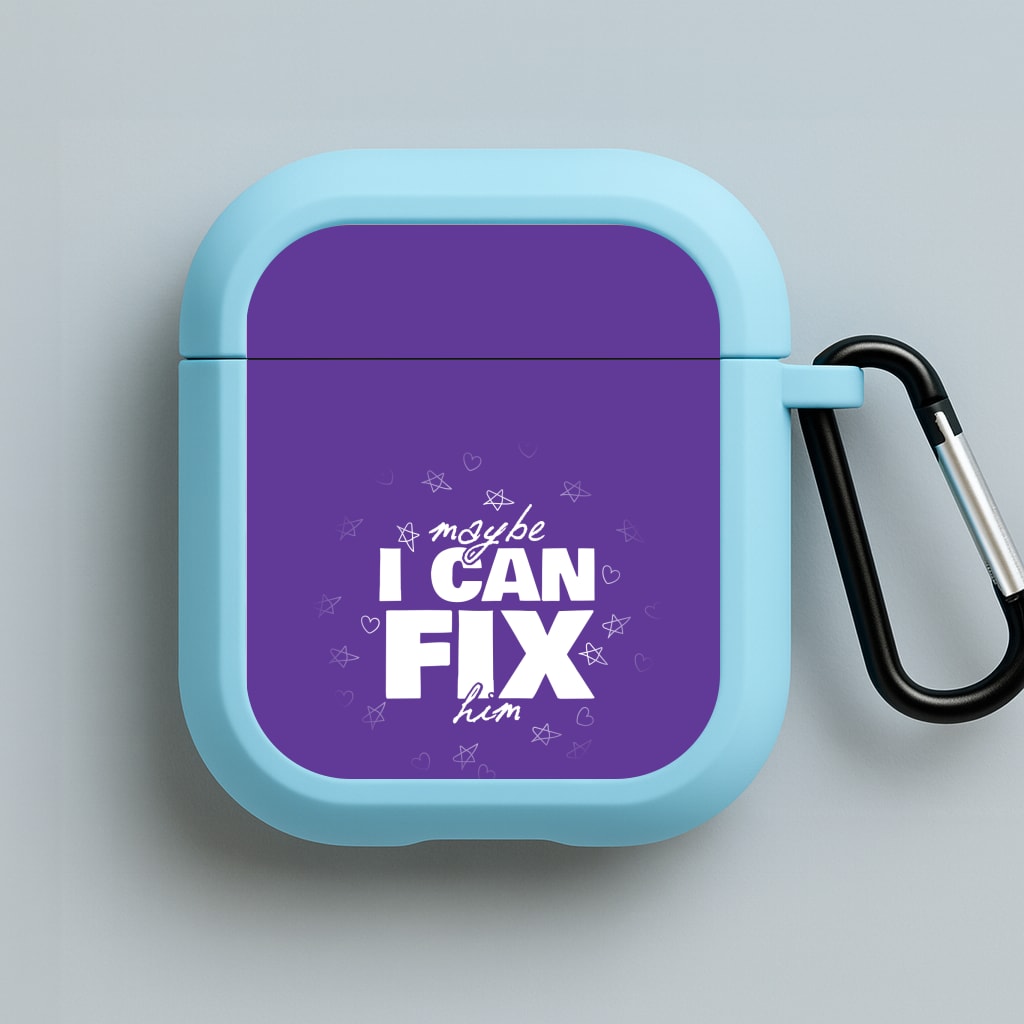 Maybe I Can Fix Him Purple Blue AirPods Case