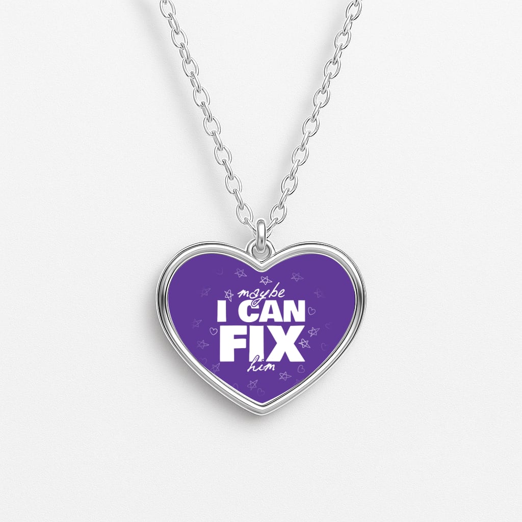 Maybe I Can Fix Him Purple Necklace
