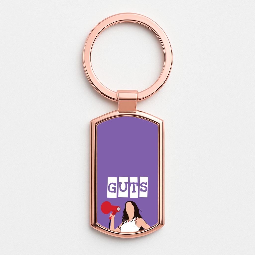 Olivia Red Megaphone Rose Gold Keyring