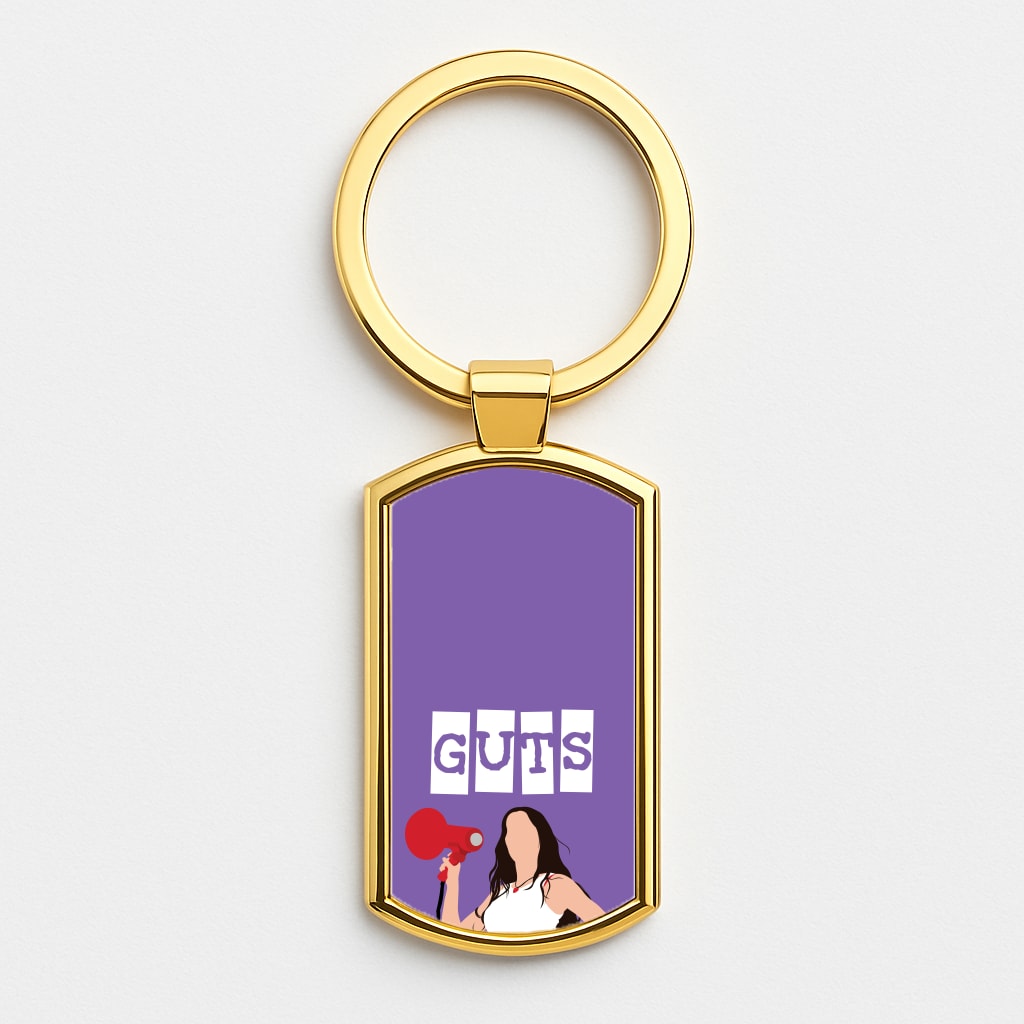 Olivia Red Megaphone Gold Keyring