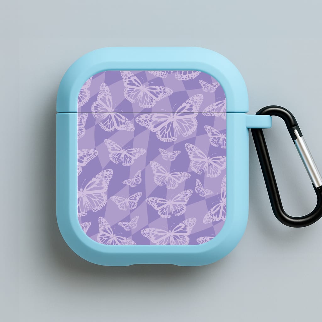 Abstract Butterflies Pattern Blue AirPods Case