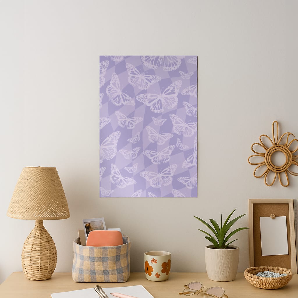 Abstract Butterflies Pattern Art Print
